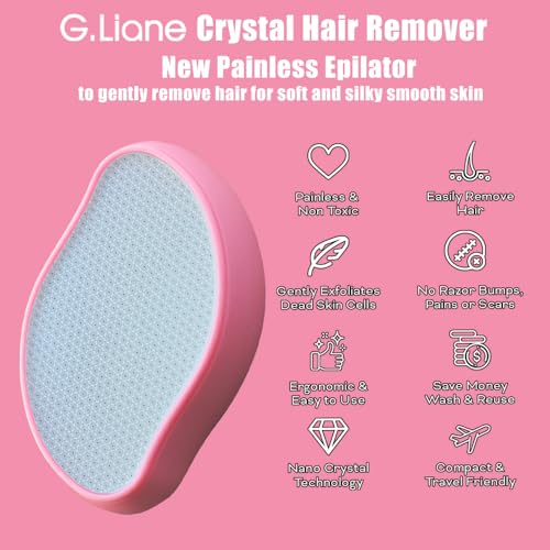 Image of Crystal Hair Eraser Glass Hair Removal Hair Remover(Rose Pink) | Epilator Premium Painless Nano Exfoliation for Women,Natural Gentle and Efficient Shaver Trimmer on Leg Arm