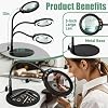 30X 10X Large Magnifying Glass with Light and Stand, 5-Inch Optical Grade HD Lens, 5 Color Modes Stepless Dimmable LED Desk Lamp, Hands Free Gooseneck Lighted Magnifier for Craft Painting Close Work - 2