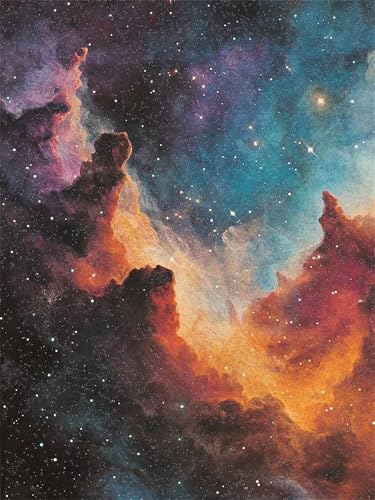 Loisirs créatifs peinture numéro adulte nuage et ciel étoilé acrylique
