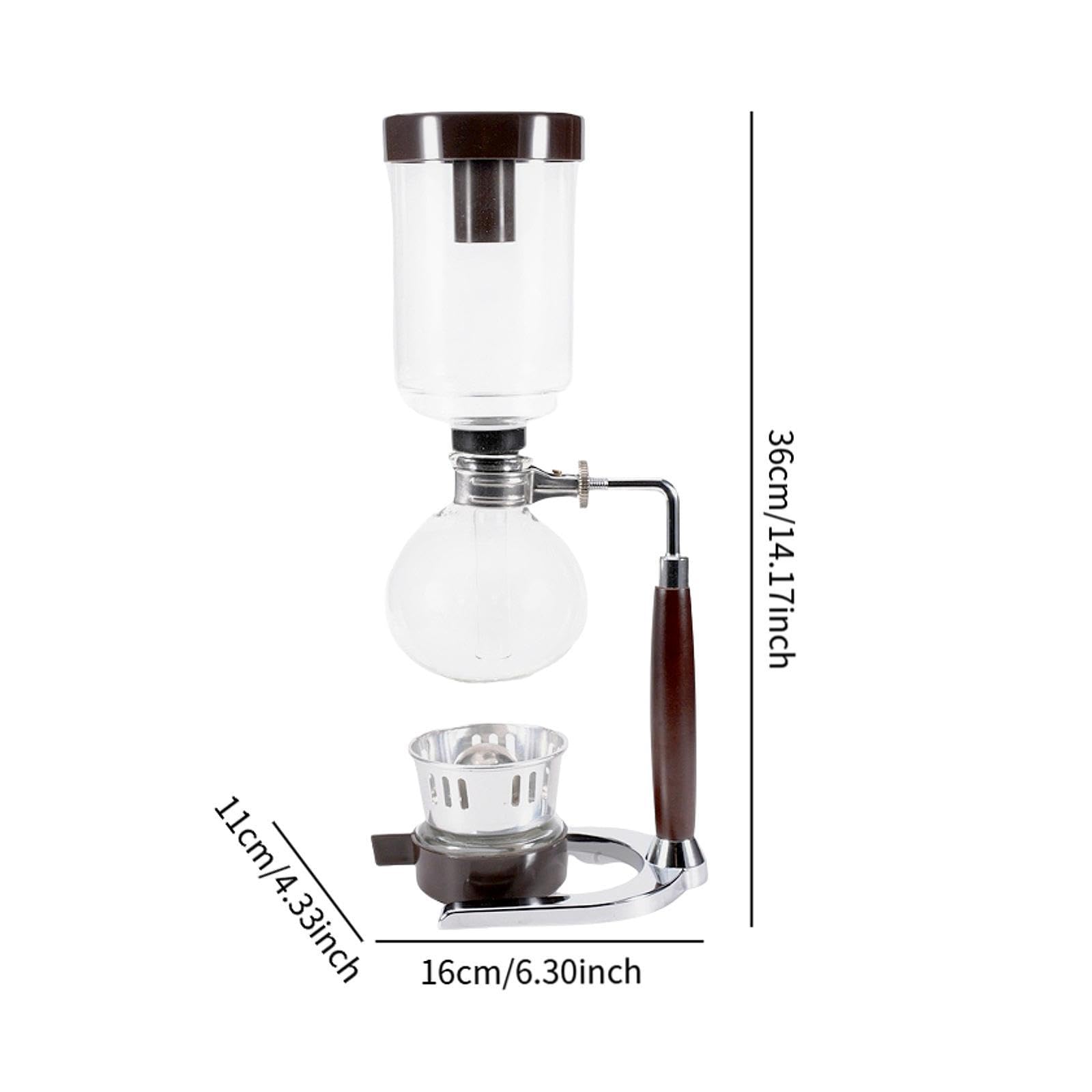 Cafetera de Sifón de, Elegante Cafetera Transparente, Resistente, Cafetera de Sifón Al Vacío para El Hogar, Cafetería, Oficina O Como Regalo, tal como se describe, 500ml