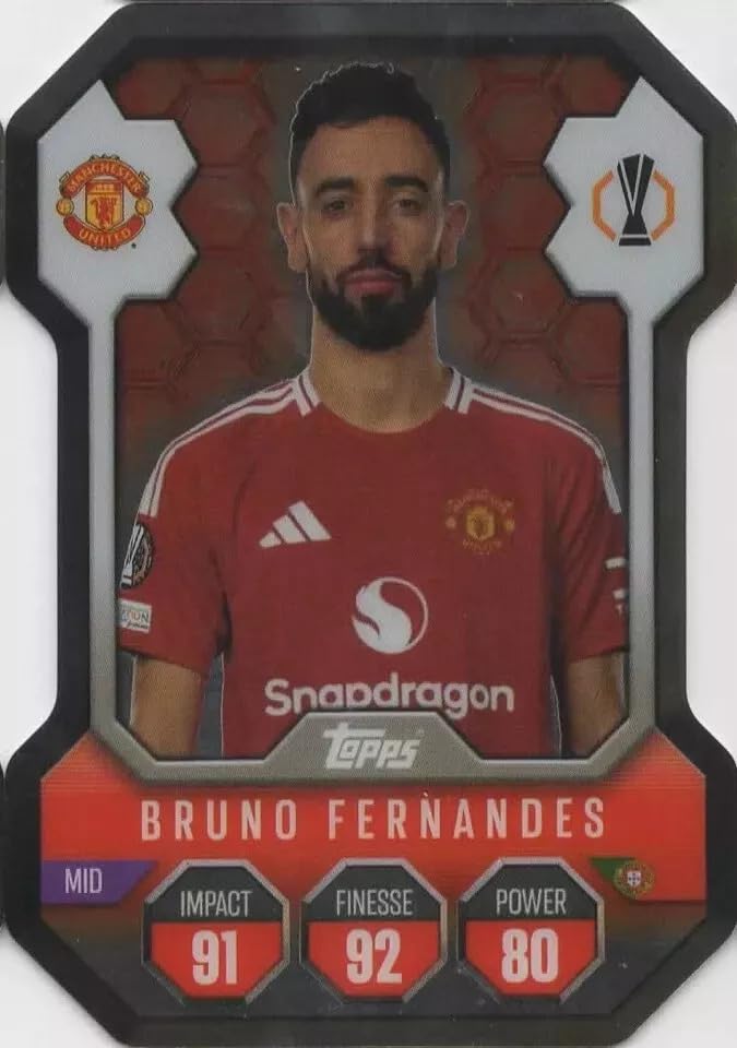 Match Attax 2024 2025 Bruno Fernandes Chrome Pro Elite Trading Card