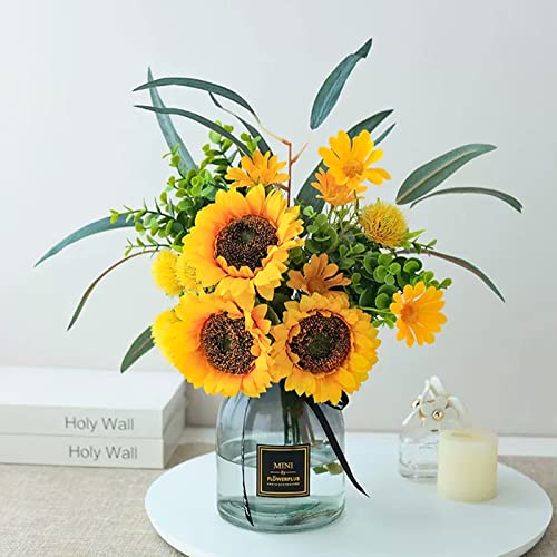 Whonline 60Pcs 3.9Inch Sunflowers Artificial Flowers, Sunflower Decor, Fake Silk Sunflower Heads For Crafts Christmas Tree Garland Birthday Home Party Decorations #TOP4