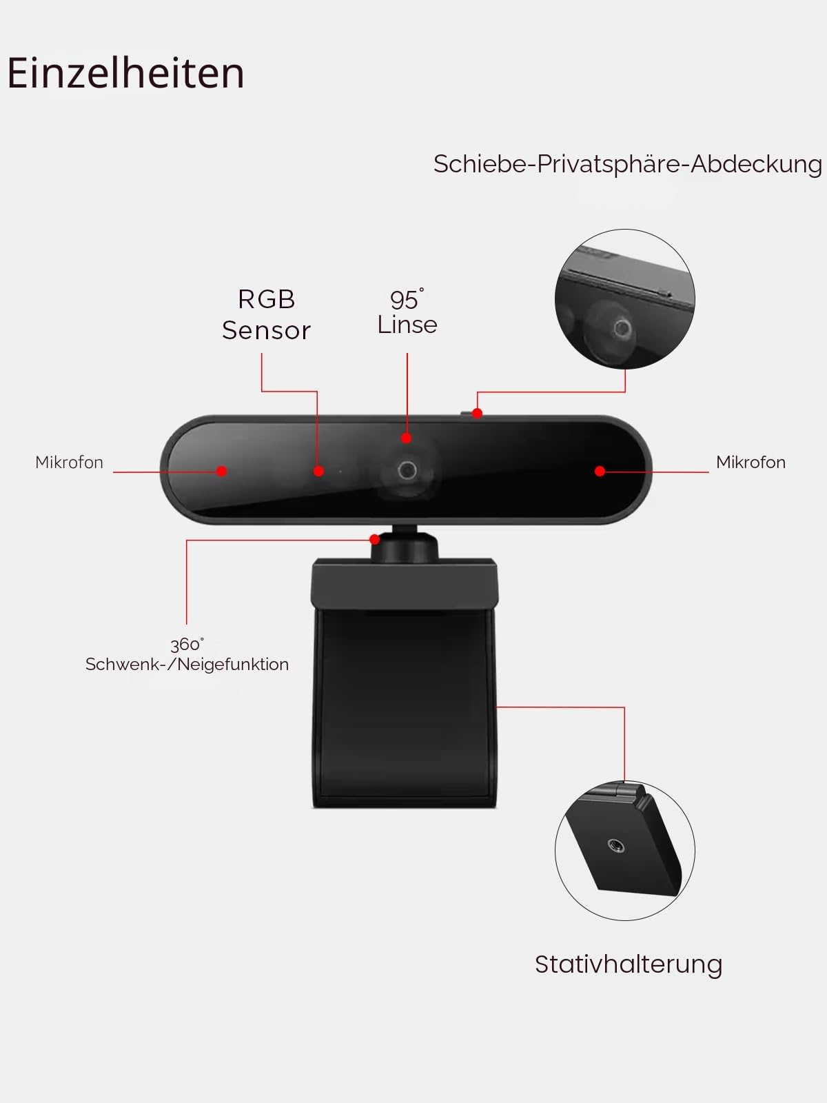 Lenovo Performance FHD Webcam - Webcam - schwenken/neigen