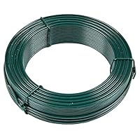 Spanndraht, Ø 2,7 mm, 25 m, PVC-beschichteter Metalldraht, für Zaun, Garten, Basteln, Grün