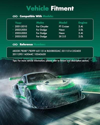 Image of SCITOO AC Compressor fit 2001-2010 for Chrysler for PT Cruiser 2.4L | Fast Cooling, Ultra Low Noise (≤72 dB)AC Compressor with Clutch, Easy Installation, 68338 78387 78399