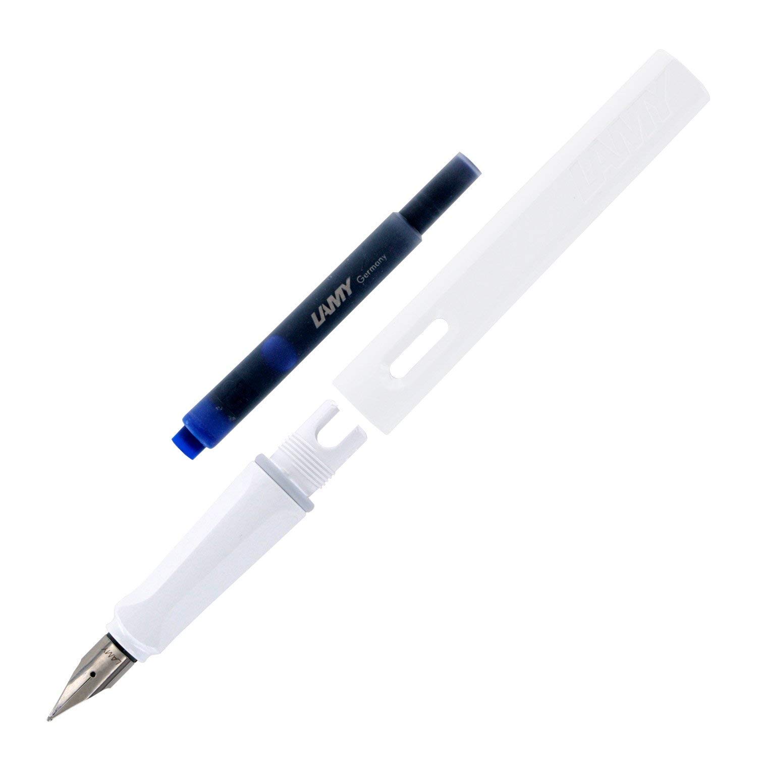 Lamy Safari White Fountain Pen w/Blue Ink - Fine Nib