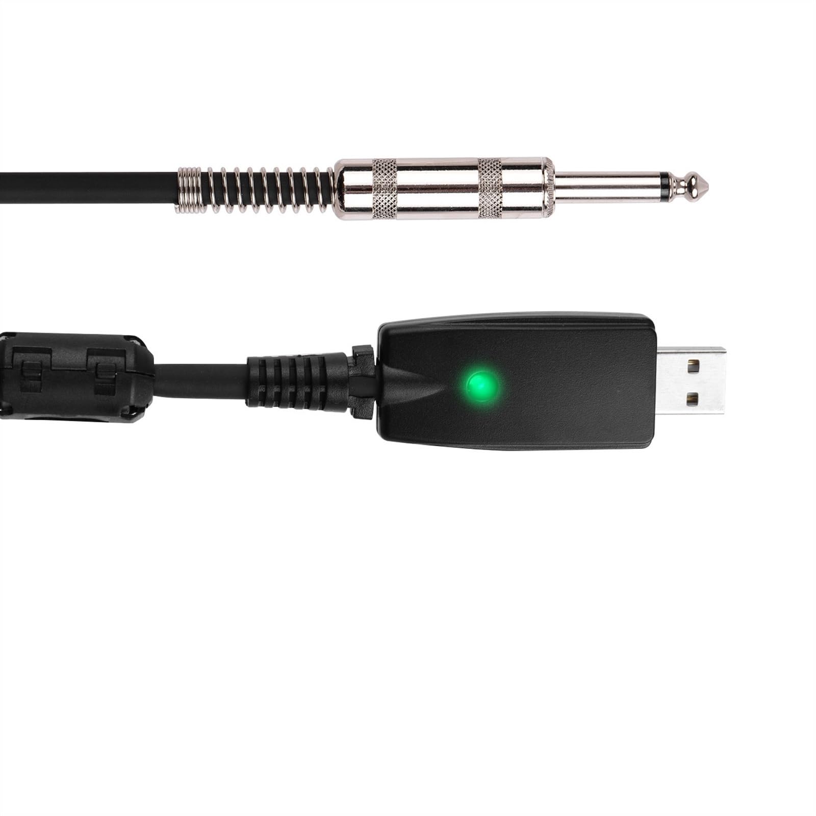 Cavo Audio per Chitarra Cavo Audio per Chitarra USB Interfaccia Maschio USB A Cavo per Chitarra Elettrica Mono da 6,35 Mm 1/4 di Pollice al Collegamento USB del PC