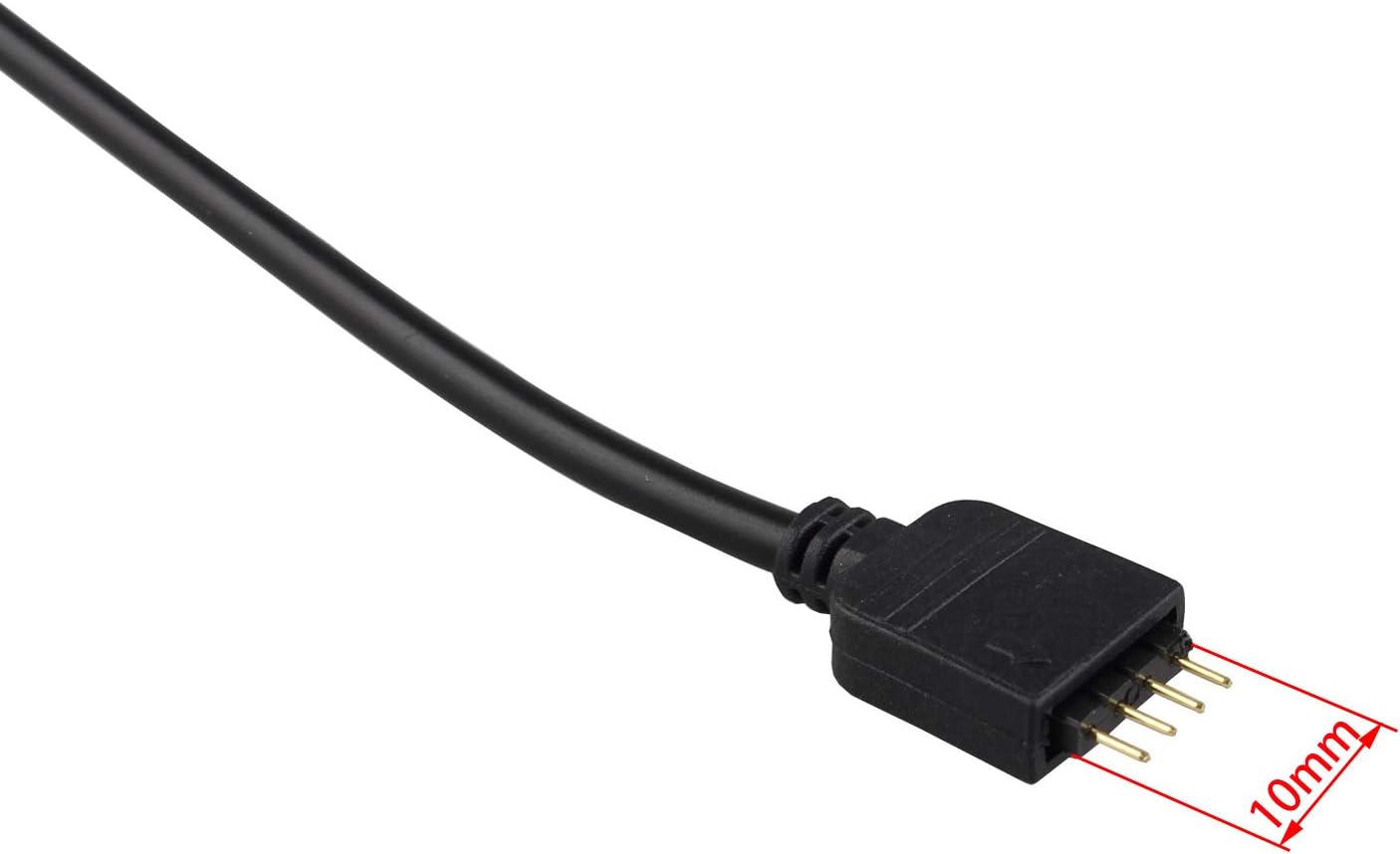 2PCS 4 Pin LED 4 Way Splitter Flex Cable LED Strip Connector 1 to 4 Ports Female Extension Y Splitter Cable with 8PCS 4pin Male Connector for RGB 5050 3528 2835 LED Light Strip 30cm/12in