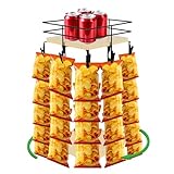 Penitue Estante para Papas Fritas, 8 Niveles 40 Clips Giratorio 360 Grados con Cesta Superior Organizador para Patatas Patatas Fritas Dulces y Bebidas Ideal Fiestas Oficina Cocina y Encimera