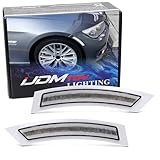 iJDMTOY White/Clear Lens Front Bumper Side Markers Compatible With 2007-2012 BMW E92/E93 3 Series Coupe 328i 335i, Replace OEM Amber Reflector Assy