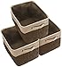 Sorbus Fabric Storage Cubes 15 Inch - Big Sturdy Collapsible Storage Bins with Dual Handles - Foldable Baskets for Organizing -Decorative Storage Baskets for Shelves | Home & Office Use -3 Pack| Brown