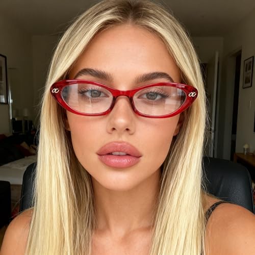 Image of boten Cat Eye Blue Light Blocking Glasses for Women Men Small Oval Eyeglasses Anti Glare Nerd Eyewear