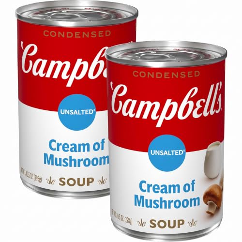 Campbell's Condensed Unsalted Cream of Mushroom Soup, 10.5 oz Can (Pack of 2)