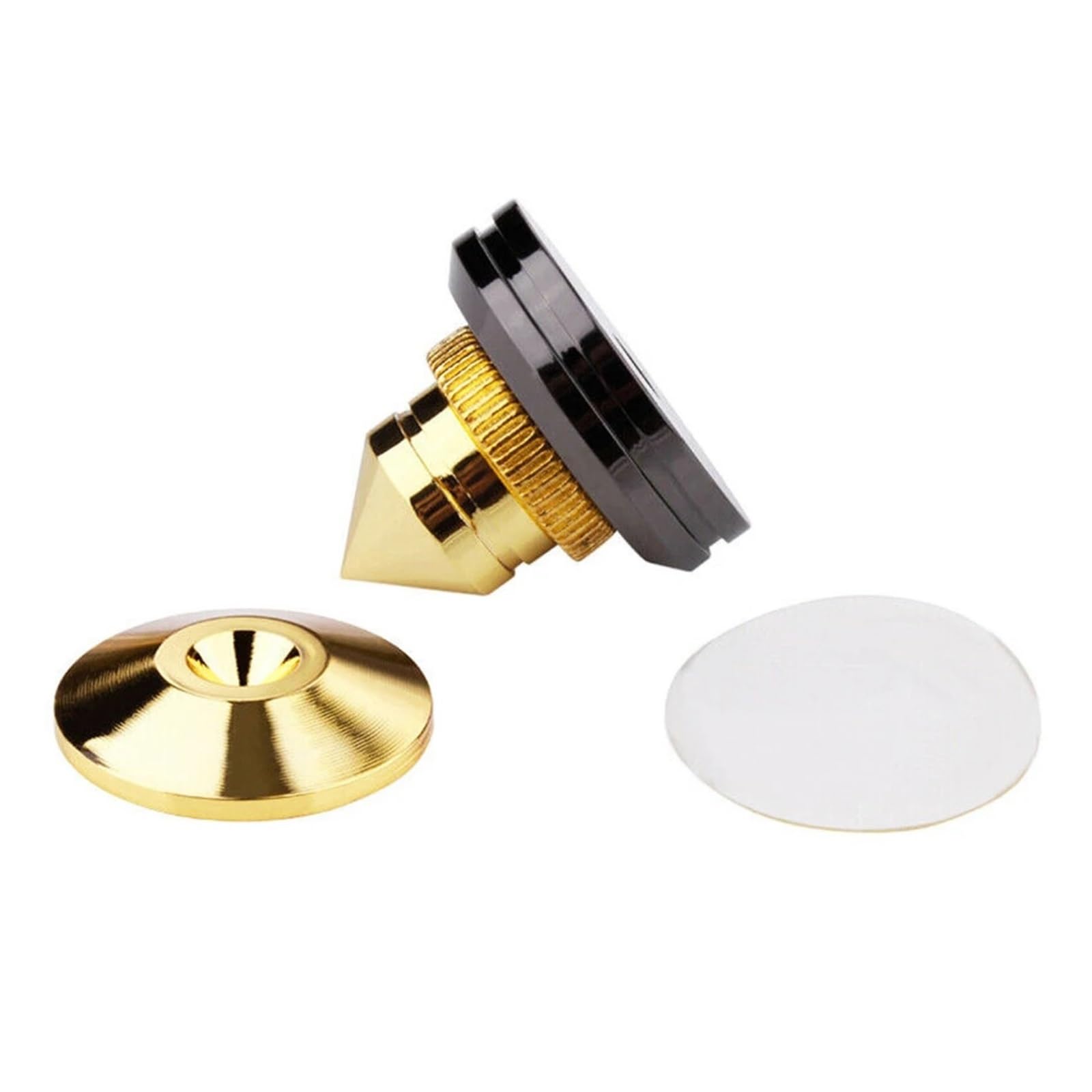 Inox SpeakerSpike 4 set di punte for altoparlanti dorate | Subwoofer CD Audio Amplificatore Isolamento Piedini di supporto Scatola altoparlante Chiodi Cono