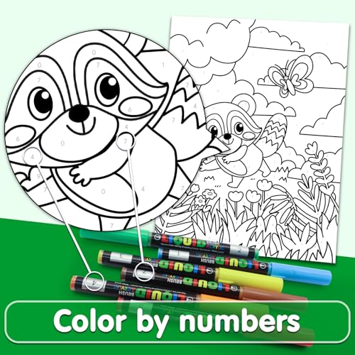 Image of SNEILJOY 3 Packs Paint by Numbers Kit for Kids Ages 4-12 | Framed Canvas, DIY Acrylic Painting Art Set, For Home Decor