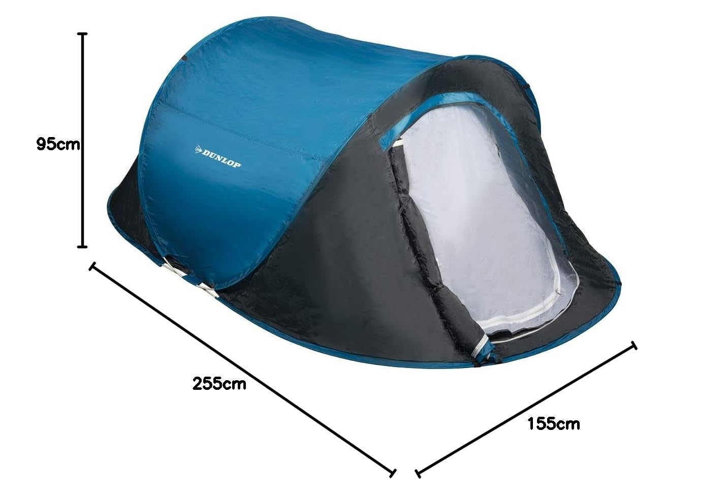 Dunlop - Tienda de campaña para Acampada y Exterior, Color Azul y Gris – 1 – 2 Personas