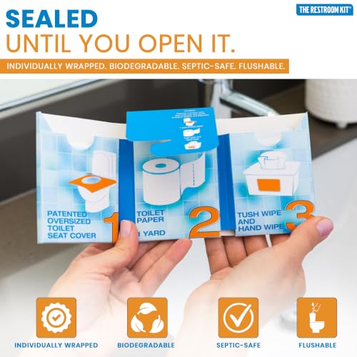 Image of The Restroom Kit, 3 Pack Portable Disposable Oversized Toilet Seat Cover