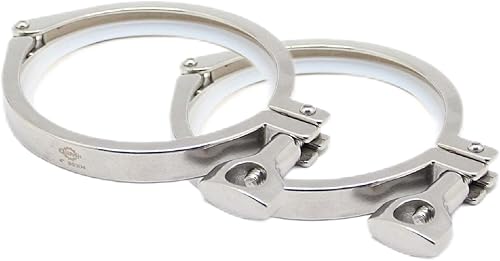 Vista 57 de QiiMii Abrazadera triple de acero inoxidable 304 de un solo pin resistente con tuerca de ala para virola TC 1.5 pulgadas con 1 junta de silicona