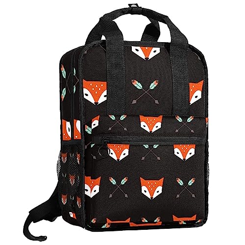Cartable sac à dos garçons motif renards flèches multicolore 14in