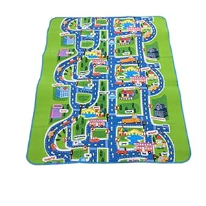ibasenice Play Design Peuters Tapijt Kruipende Kinderen Rechthoekige Sportschool Stad Baby’S Voor Baby Vloerkleed Deken Matten Draagbaar