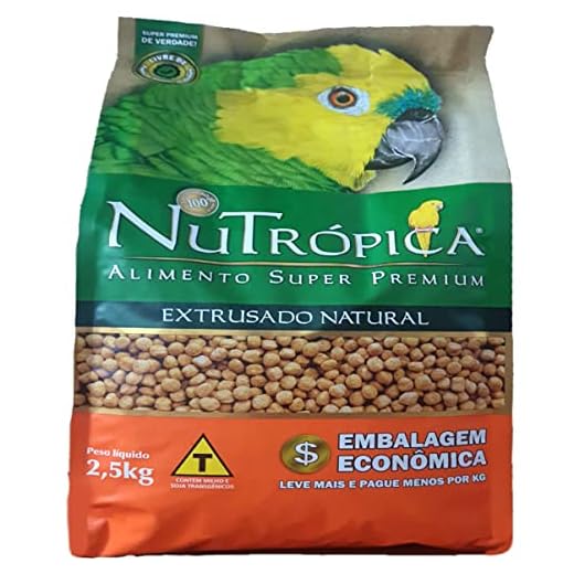 Nutropica Papagaio Extrusado Natural 2,5kg Embal. Economica