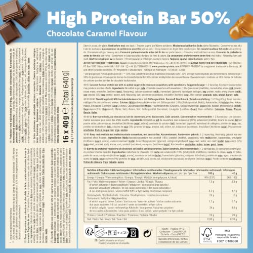 Premier Protein - High Protein Bar 50% - Chocolate Caramel - 16x40g