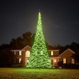 Fairybell - Flagpole LED Christmas Tree - Outdoor Christmas Decorations - Green - 1,500 LED Tree - 25ft - Suitable for Existing Flagpoles
