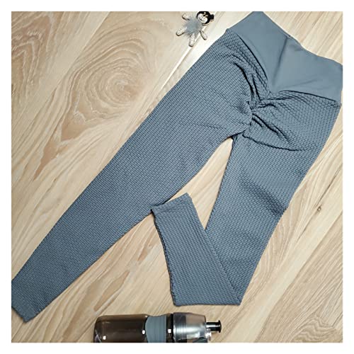 HCTX Yoga Pants Sexy Seamless Textured Scrunch Bum Leggings Squat Proof Highwaist Yoga Pants Fitness Outfit Ruched Gym Wear Workout Tights Apparel (Color : Nardo Grey, Size : S Waist (45cm-75cm))