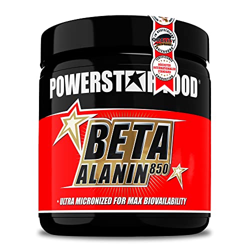 Powerstar BETA ALANIN 850 hochdosiert | 5100 mg pro Portion | 300 Kapseln | Deutsche Herstellung | Carnosin Booster | 100% reines Beta Alanine | Ohne Magnesiumstearat & Titandioxid | Laborgeprüft