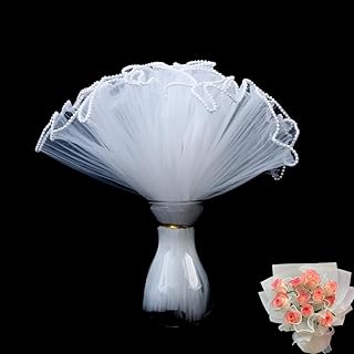XIZHI 2 Pack 4.5 Yard Bouquet Wrapping Paper Pearl Wrinkled Wavy Net Yar...