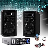 2x Boxen DJ-Pro 8 etc-shop PA Party Kompakt Musikanlage Boxen Verstärker Bluetooth USB SD MP3 DJ-Compact 3
