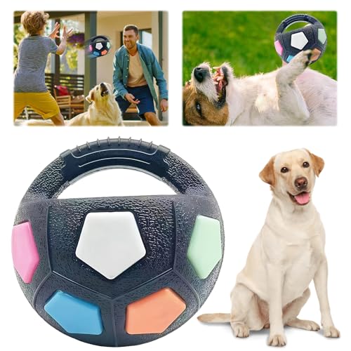 Generisch Groß Hundeball Unzerstörbar mit Handle,The Mellow Dog Calming Ball,Interaktives Hundespielzeug,Hundetrainingsspielzeug,Geeignet für Große und Kleine Hunde (Schwarz)