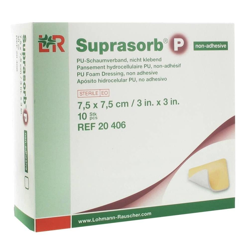 SUPRASORB P schiuma poliuretanica v.7,5 x 7,5 cm non kl.20406, 10 pezzi