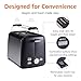 Amazon Basics Toaster 2 Slice with 7 Shade Settings and Removable Crumb Tray, Extra Wide Slots, 800W, Black