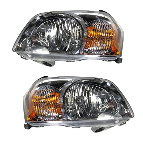 Image of TRQ Headlight Assembly Set MA2502131 MA2503131 Compatible with 2005-2006 Mazda Tribute