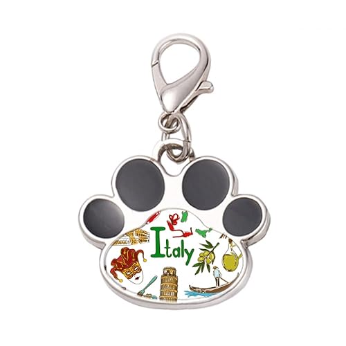 DIYthinker?Italy Landscap Animals National Flag Pet Tag Keychain Dog Cat ID