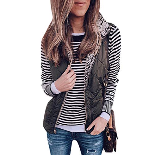 Womens Sherpa Vest Casual Fleece Lightweight Zipper Waistcoat Reversible Sleeveless Outwear Vests with Pockets (Black,Medium)