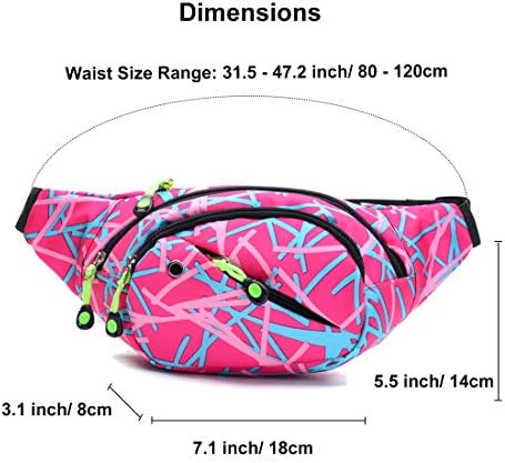Ausion Fanny Pack Waist Bag for Men&Women Adjustable Belt Hip Bum Bag Fashion Water Resistant Hiking Waist Bag for Traveling Casual Running Hiking Cycling