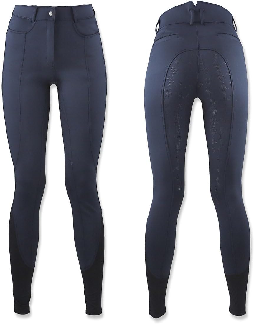 乗馬用品 吸水速乾 ハイストレッチ キュロット フルグリップ レディース ネイビー 乗馬 馬具