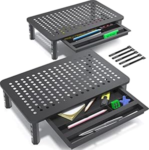 Evoomi Monitorerhöhung mit Schublade 2 Stück