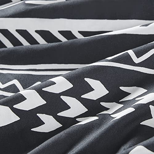 Codi Soleil Aztec Comforter Set King Size, Black Boho Folkloric Art Pattern Bedding, Soft Microfiber Fill Bed Sets, 1 Comforter & 2 Pillowcases (104X90 Inches) #TOP4