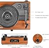Vinyl Record Player Turntable with Built-in Speakers and USB Belt-Driven Vintage Phonograph Record Player 3 Speed for Entertainment and Home Decoration (Brown) #4