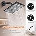 Black Tub Shower Faucet Set Complete with 8-Inch Rainfall Shower Head and Tub Spout Included Shower Valve Tub Shower Trim Kit Matte Black