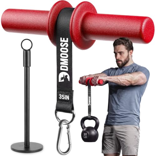 Image of DMoose Fitness Forearm Strengthener & Wrist Roller - Non-Slip Thicker Handles, 35 inch Durable Nylon Strap - Grip Trainer for Wrist, Hand & Forearm Muscles - Arm Exerciser for Strength Training & Rehab