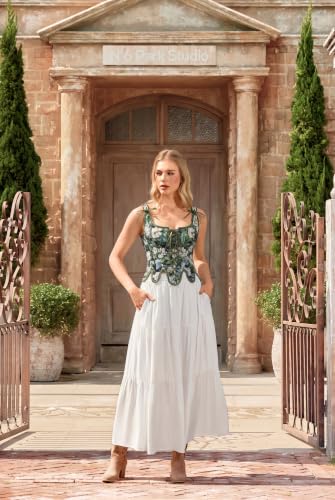 Image of Scarlet Darkness Corset Tops for Women Floral Renaissance Bustier Bodice