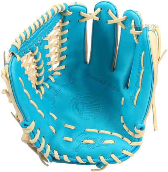 久保田スラッガー 軟式グローブ 内野手用 ブルーイエロー 湯もみ型付け