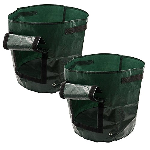 Générique Support Cornet De Glace DIY Tissu Plantation Jardin 2PC Épaissir Pot De Pommes De Terre Cultiver Planteur Conteneur Sac PE Moule À Gâteau Résistant Chaleur (Green, One Size)