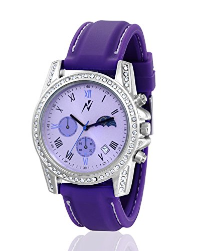 Montre chronographe pour femme violette idéale pour le bureau