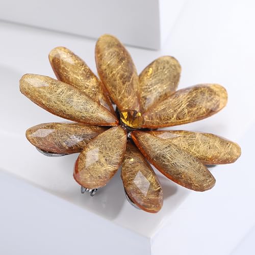 Image of Acrylic Flower-Shape Brooch Pin for Women Statement Brooch