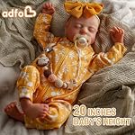 ADFO Lifelike Reborn Baby Dolls, 20 inch Realistic Newborn Real Life Baby Girl Dolls Soft Full Body Vinyl Girl Baby Dolls with Clothes and Toy Gift for Kids Age 3+
